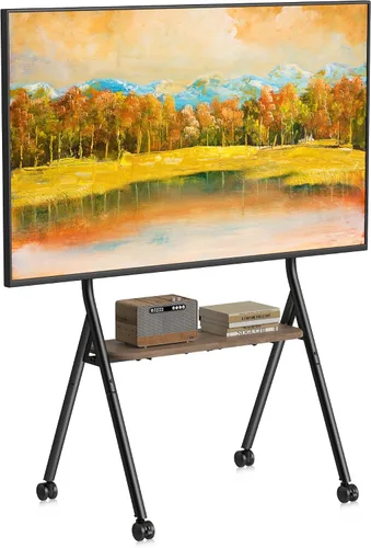 Vista 12 de XINLEI Soporte de TV móvil con ruedas para la mayoría de televisores de pantallas planas/curvas de 21 a 60 pulgadas, carrito de TV rodante de altura
