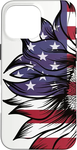 Vista 19 de USA Patriotic 4th of July Sunflower American Flag Case for iPhone 17