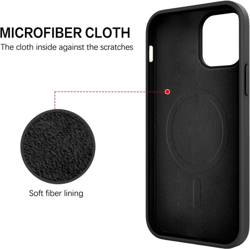 Vista 2 de BENTOBEN Funda para iPhone 14, iPhone 14 compatible con Magsafe Slim Fit Silicona Soft Gel Rubber Bumper a prueba de golpes forro de microfibra