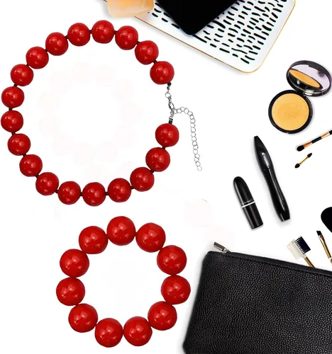 Vista 4 de Spiritlele Harry - Juego de pulseras de collar con cuentas para mujeres y hombres estilo roca gruesa gargantilla para aficionados regalo de joyería