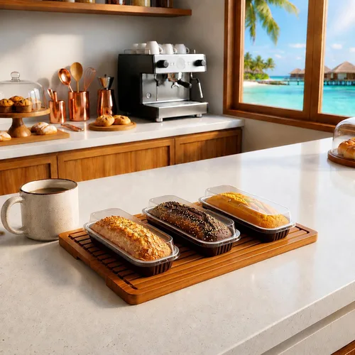 Vista 3 de Restaurantware - Mini moldes para pasteles de 6.8 onzas, 6.5 x 2.6 x 1.2 pulgadas, 100 tazas redondas para hornear, desechables, con tapas de Café
