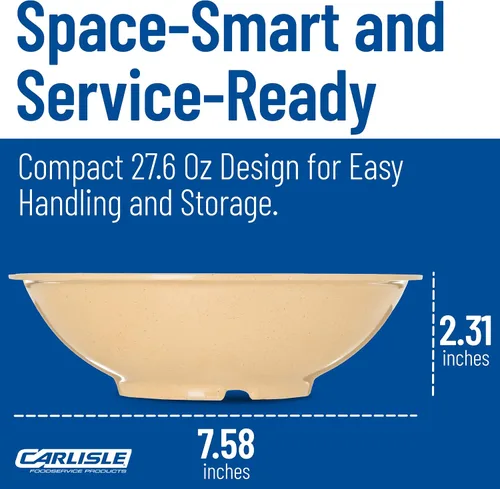 Vista 4 de Carlisle FoodService Products CFS 800M20 - Ensaladera de melamina, capacidad de 27.6 onzas, 2.31 pulgadas de altura, arce (caja de 48)