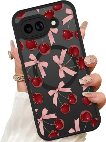 Vista 9 de ZIYE Funda magnética para Google Pixel 9 Pro XL de 6.8 pulgadas [compatible con MagSafe] funda de policarbonato duro y TPU suave con flor de cerezo