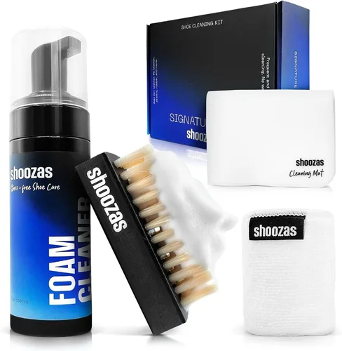 Vista 9 de Shoozas Kit de limpieza de zapatos: sin desorden, potentes y delicados, secado rápido, no tóxico, seguro en todos los materiales.