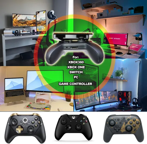 Vista 5 de Uberwith 2 Pack Controller Desk Mount holder for Xbox Series XS,Xbox Elite 12,Xbox One, Xbox 360,Switch Pro Controller with Strong Adhesive