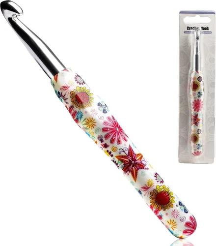 Vista 16 de Gancho de Crochet de 2.25mm, Mango Ergonómico para Manos con Artritis, Agujas de Tejer Extra Largas de Goma Suave para Principiantes y Tejido