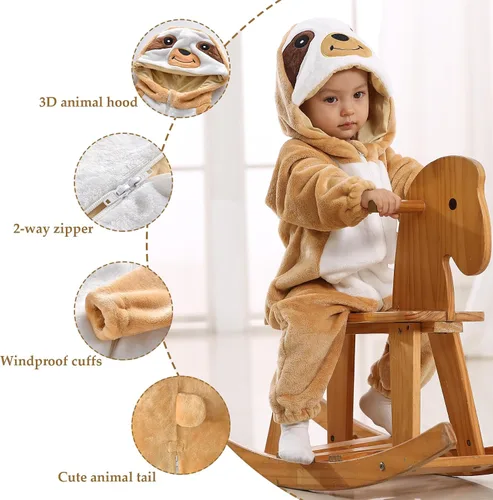 Vista 2 de TONWHAR Kid's and Toddler's Costume Baby Animal Outfit Baby Boys' Girls' One-Piece Rompers Jumpsuit