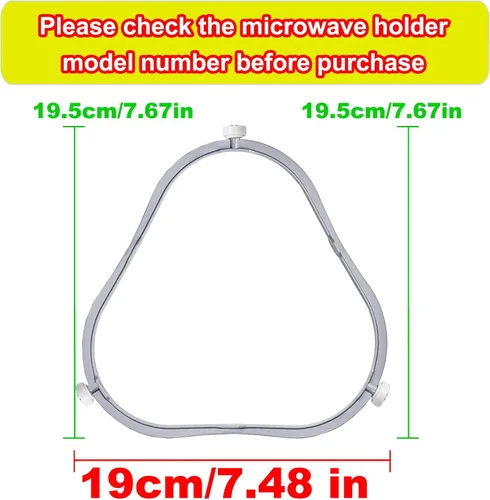 Vista 2 de Anillo de soporte para plato giratorio de microondas W11252182 de 7.48 pulgadas, pieza de repuesto de soporte de bandeja de vidrio, apto