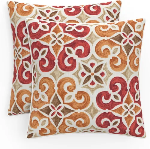 Vista 32 de Pillow Perfect Almohada decorativa floral para interiores y exteriores, relleno de felpa, resistente a la intemperie y a la decoloración, lumbar