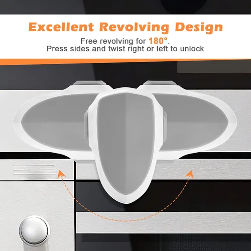 Vista 4 de 2 cerraduras de puerta para horno, seguridad para niños, horno a prueba de bebés, cerradura frontal para horno a prueba de niños, fácil de instalar