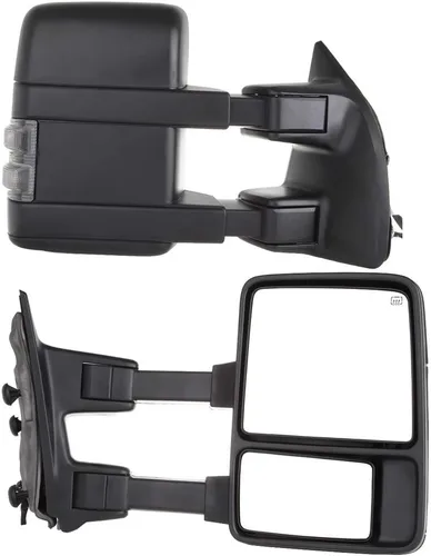 Vista 47 de Conjunto de espejo lateral del conductor o del pasajero para Ford F150 F250 F350 plegable manual, sin calefacción, color negro liso, paquete de 1