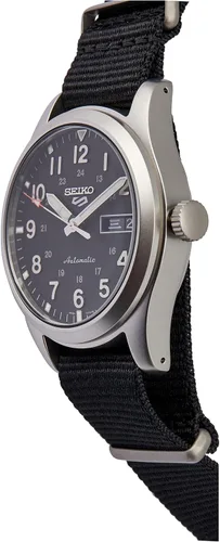 Vista 2 de Seiko 5 deportes automático negro nylon reloj para hombre SRPG37K1
