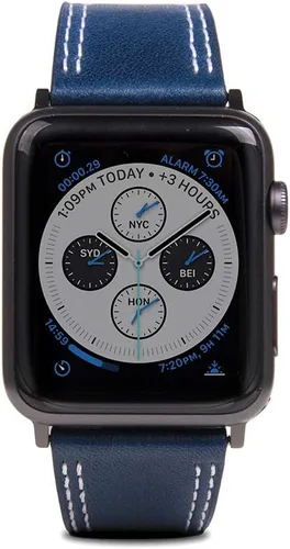 Vista 2 de [Diseño de SLG ] D+ - Correa de cuero italiana Temponata para Apple Watch 4 1.732 in 1.654 in iWatch Series 1 2 3 Nike Sports Correa de repuesto