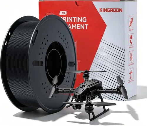 Vista 20 de Kingroon Filamento de impresora 3D PLA Plus (PLA+), 10 rollos, precisión dimensional +/- 0.001 in, carrete de 22 libras (22 libras), 0.069 in, negro