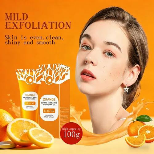 Vista 2 de Gel exfoliante naranja, exfoliante de gel limpiador 2026, exfoliante para pelar poros de naranja, limpieza profunda de los poros, elimina puntos