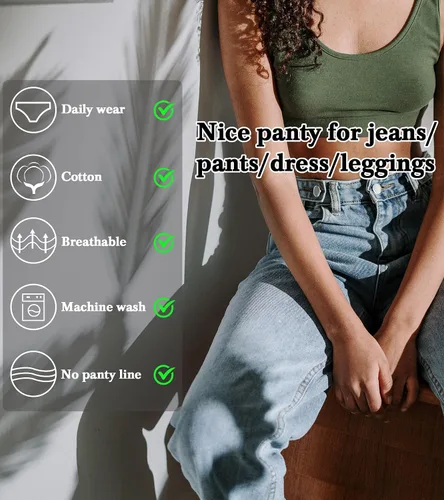 Vista 5 de ASIMOON Ropa interior para mujer, de algodón, con control de abdomen, cintura alta, talla grande, cobertura completa, pantaletas, paquete