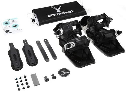 Vista 5 de Snowfeet X - Mini Patines de Esquí Corto para Snow Pro Versión Esquís para Zapatos de Invierno Patines de nieve cortos Snowblades Skiboards