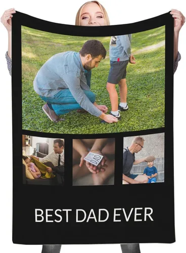 Vista 24 de Regalos de cumpleaños personalizados, manta personalizada con mis propias fotos para mujeres, hombres, mamá, papá