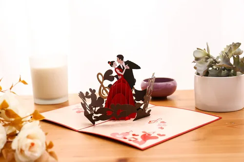 Vista 3 de Liif Tarjeta de felicitación 3D para el día de San Valentín, aniversario, compromiso, boda, felicitaciones, pensando en ti, gracias, tarjetas