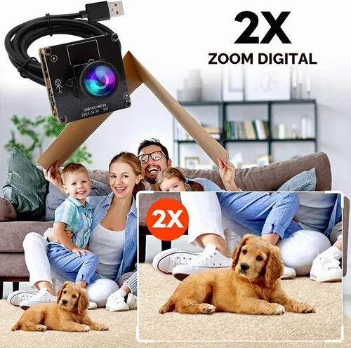 Vista 4 de ELP Cámara USB HDMI 4K - Gran angular, zoom digital 2X, H.265, 8MP, UVC USB2.0 para portátil y monitor Lente sin distorsión de 120 grados