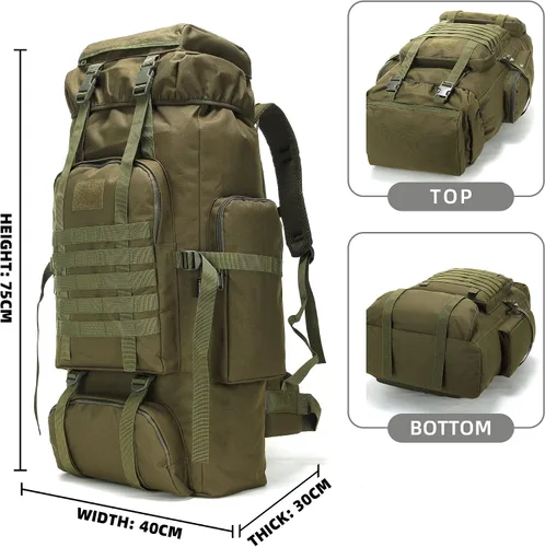 Vista 2 de King'sGuard 70L Camping Hiking Backpack for Men Women Large Military Tactical Backpack Molle Rucksack Backpack for Outdoor