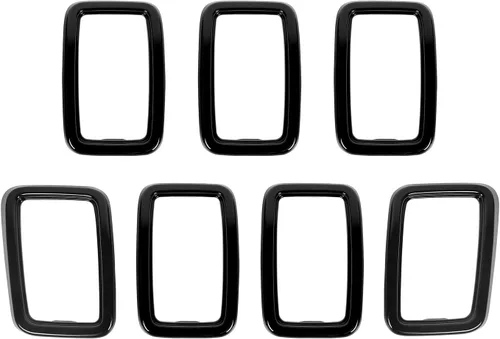 Vista 6 de RT-TCZ 7 piezas de insertos de malla para parrilla delantera, kit de insertos de cubiertas de anillos para Jeep Grand Cherokee 2017 2018 2019 2020