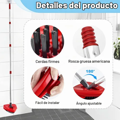 Vista 3 de Mangual de fregona giratoria para O-Cedar, cepillo de limpieza y base de mopa compatibles con el sistema de tanque único EasyWring de Ocedar, mango