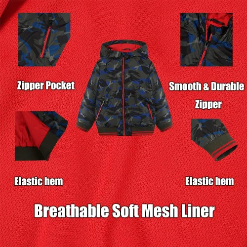 Vista 9 de SNOW DREAMS Chaqueta de lluvia para niños, impermeable, rompevientos ligeros