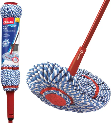 Vista 11 de O-Cedar MicroTwist MAX Trapeador de microfibra con torsión y 2 repuestos extra Cuenta con escurrido sin usar las manos Cabezal de trapeador