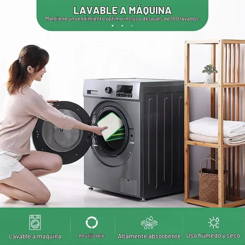 Vista 6 de Paquete de 3 repuestos para trapeador Libman Freedom, almohadillas de microfibra reutilizables de repuesto para trapeador, almohadillas de limpieza