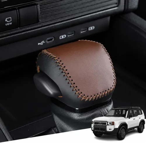 Vista 44 de Great-luck Funda Protectora de Perilla de Palanca de Cambios Automática de Cuero Genuino con Moldura, Accesorios Interiores Personalizados