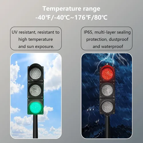 Vista 2 de Juego de luces de tráfico/parada/marcha de 100mm (4 pulgadas) AC85-265V, carcasa de PC impermeable IP65 (controlador de 103 botones)