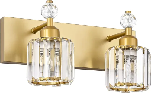 Vista 47 de PRESDE Aplique de pared de cristal único, lámpara de tocador cromada moderna, lámpara de pared de 1 luz para baño, dormitorio, pasillo