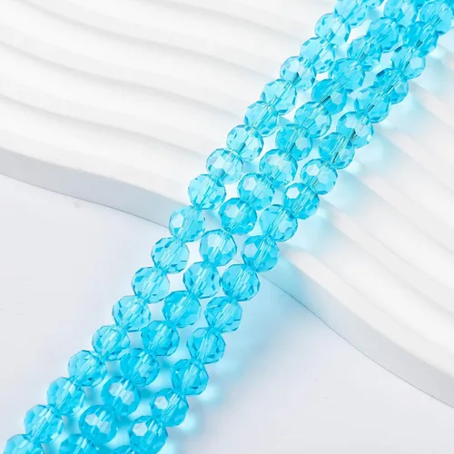 Vista 16 de 450 cuentas de cristal redondas ámbar de 0.236 in para la fabricación de joyas