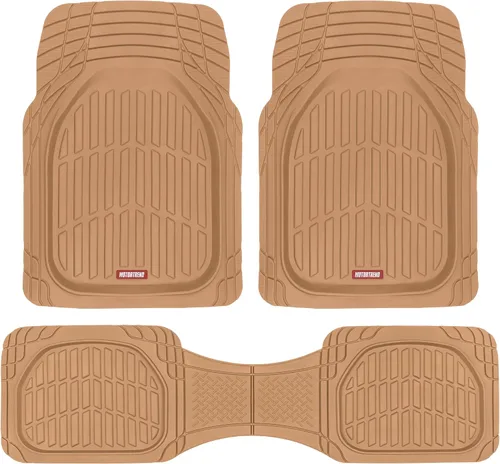 Vista 12 de Motor Trend -2 alfombrillas delanteras para el piso del automóvil- Forros de contorno FlexTough negros - Alfombrillas de goma resistentes