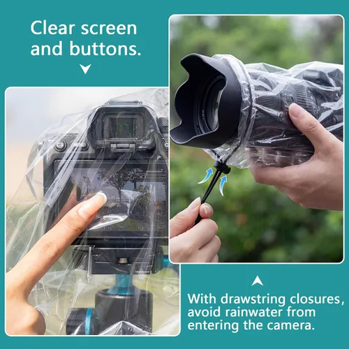 Vista 4 de Sabary 10 piezas de cubierta transparente de lluvia para cámara DSLR lente