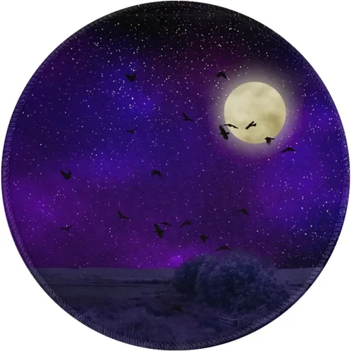 Vista 8 de Alfombrilla de mouse de fase lunar de fase lunar para ciclo, galaxia, luna, linda, alfombrilla de ratón para juegos, alfombrilla de mouse redonda