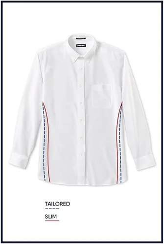 Vista 3 de Lands End Camisa de sarga de hierro sin ajuste tradicional para hombre