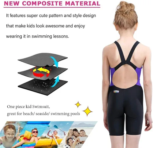 Vista 4 de karrack Traje de baño deportivo de una pieza para niñas