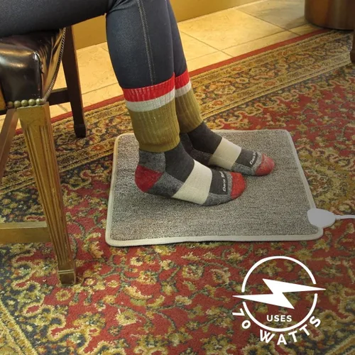 Vista 3 de Cozy Toes - Tapete calentador de pies alfombrado, almohadilla térmica de 70 vatios para debajo del escritorio y más, por Cozy Products