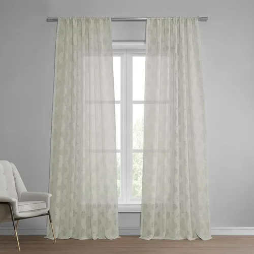 Vista 9 de HPD Half Price Drapes Cortinas transparentes de lino estampado para sala de estar 50 X 84 (1 panel), SHCH-11701-84, Calais Tile