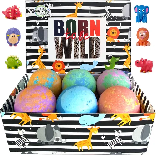 Vista 13 de Bombas de baño para niños con sorpresa en el interior, bombas de baño con joyería sorpresa y caja de joyería, orgánica, hidratante para la piel