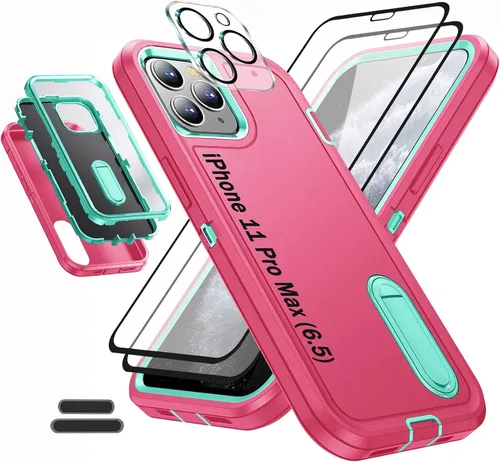 Vista 8 de La funda está especialmente diseñada para iPhone 11 Pro Max de 6.5 pulgadas, protección de cuerpo completo, resistente a los golpes, goma