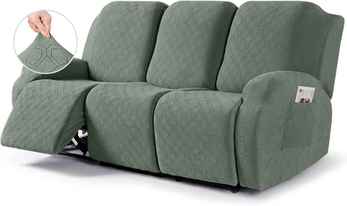 Vista 31 de VANSOFY Funda para silla reclinable, 3 piezas elásticas para silla reclinable, funda suave para silla reclinable, protector de muebles para perros