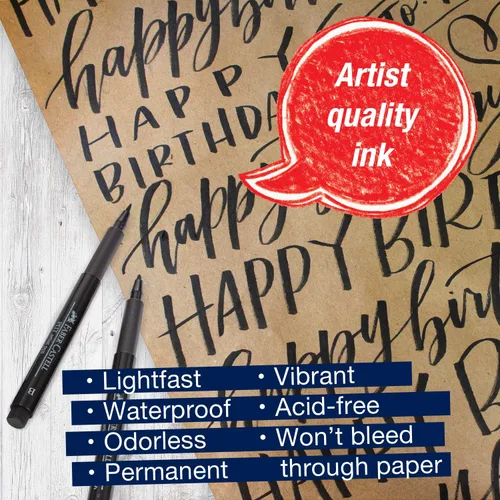Vista 5 de Faber-Castell Black Modern Lettering Pitt Artist - Juego de 4 bolígrafos