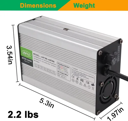 Vista 2 de 42V 6A Lithium Battery Charger for 10S 36V Lithium Battery Smart Battery Charger with 3pin XLR Plug