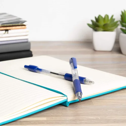 Vista 5 de Simply Genius Bolígrafo – Paquete de 50 unidades, tinta azul, bolígrafo retráctil, bolígrafo de escritura suave y agarre cómodo para oficina