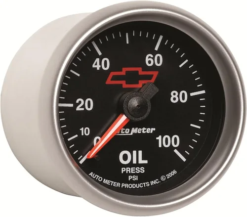 Vista 4 de Auto Meter 3621-00406 GM Performance Parts Red 2-1/16" indicador de presión de aceite mecánico 0-100 PSI