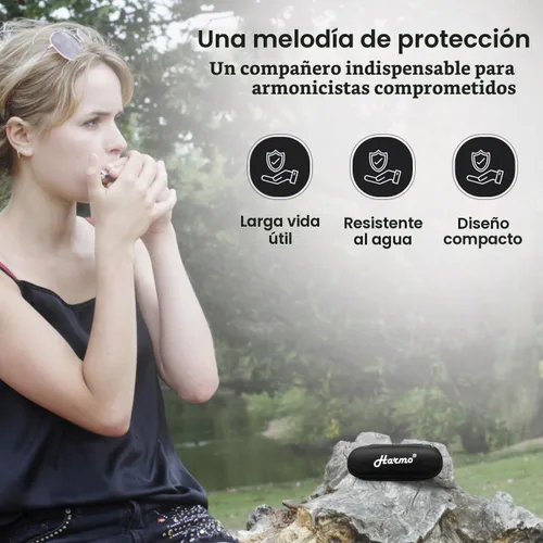 Vista 5 de Harmo nica Case Chromatic Harmonica - Funda negra con cremallera (10 agujeros diatónicos)