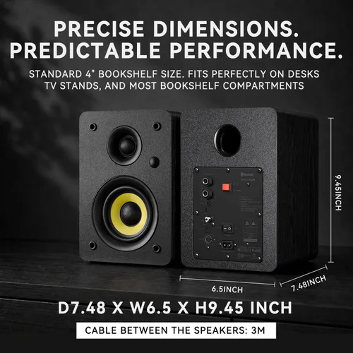 Vista 6 de Sanyun Altavoces activos para estantería SW206 80W 2.0, creador de modo Negro